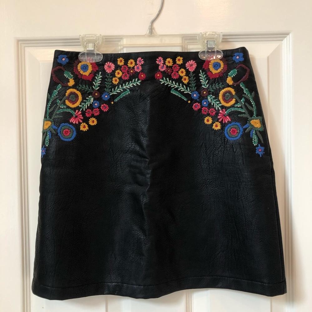 Black leather miniskirt from Zara